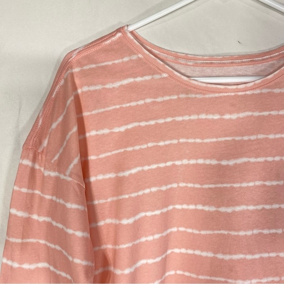 Old Navy Girl’s Pink Striped Softest Tee Long Sleeve Top - Picture 2 of 5